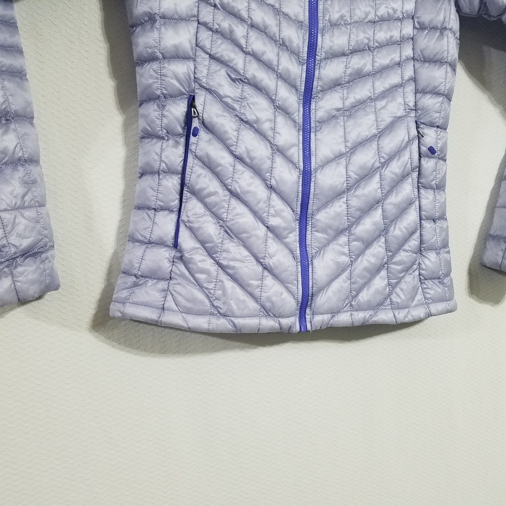 North Face Womens XS Thermoball Puffer Jacket Coat Purple Lightweight Puff tnf - Picture 3 of 7
